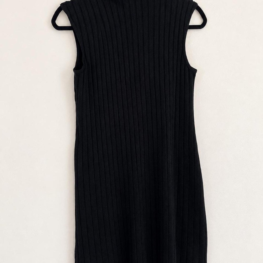 RVCA Black Ribbed Sleeveless Knit Dress Medium